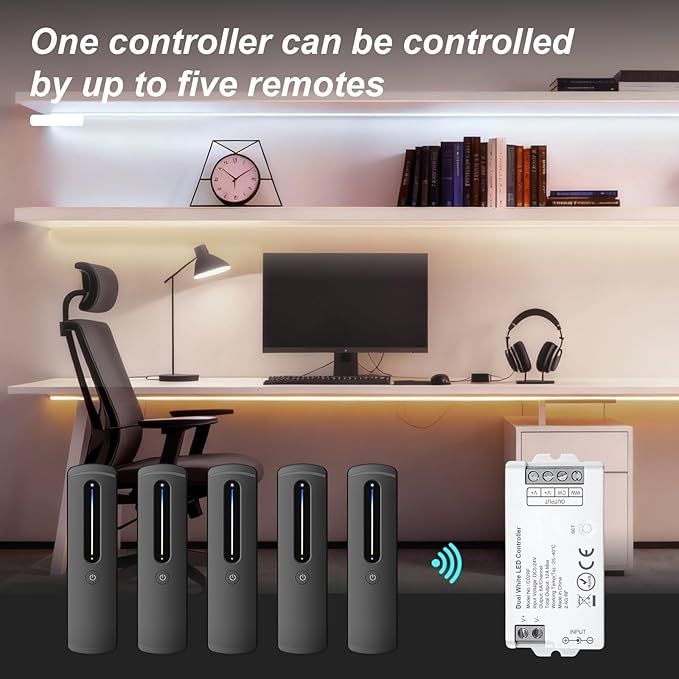 2.4GHz RF CCT LED Strip Controller Remote Kit, Wireless Remote & Tuya - Image 3