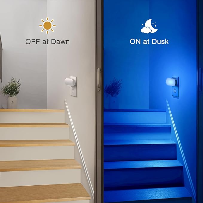 DORESshop Blue Night Light, Auto On/Off, 0-100 LM Adjustable Brightness - Image 4