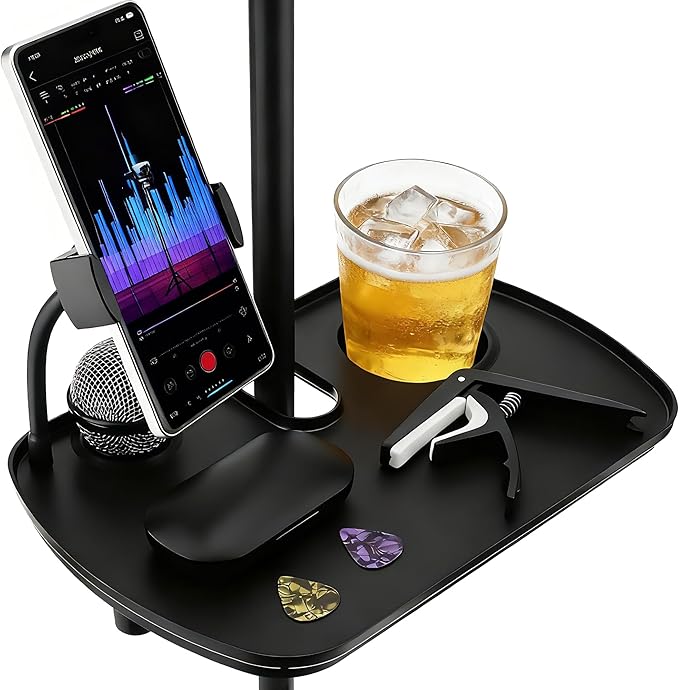Microphone Stand Tray with Mic Phone Holder, 12.2" x 7.91" Large Shelf by Unknown