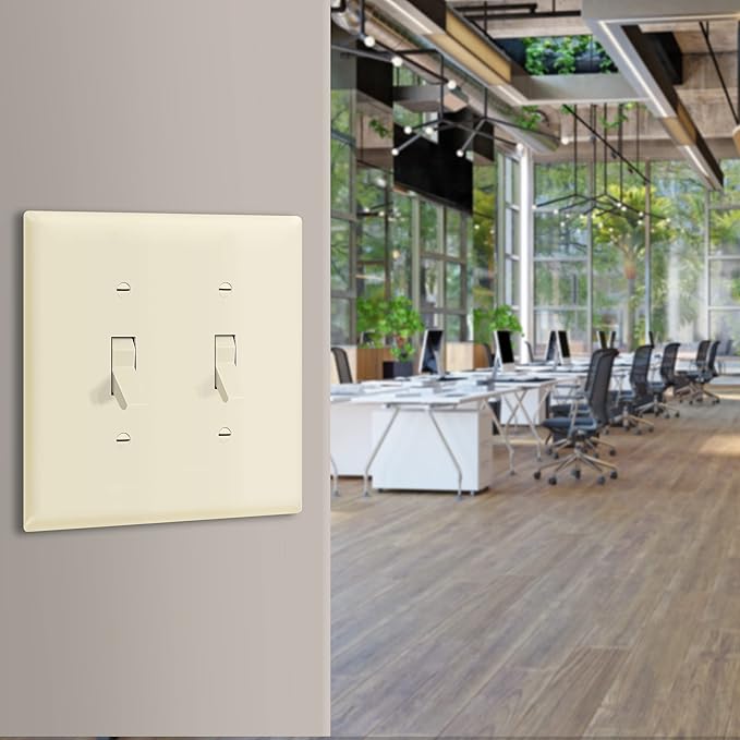 ENERLITES Toggle Light Switch Wall Plate, Gloss Finish, Midway Size 2-Gang - Image 7