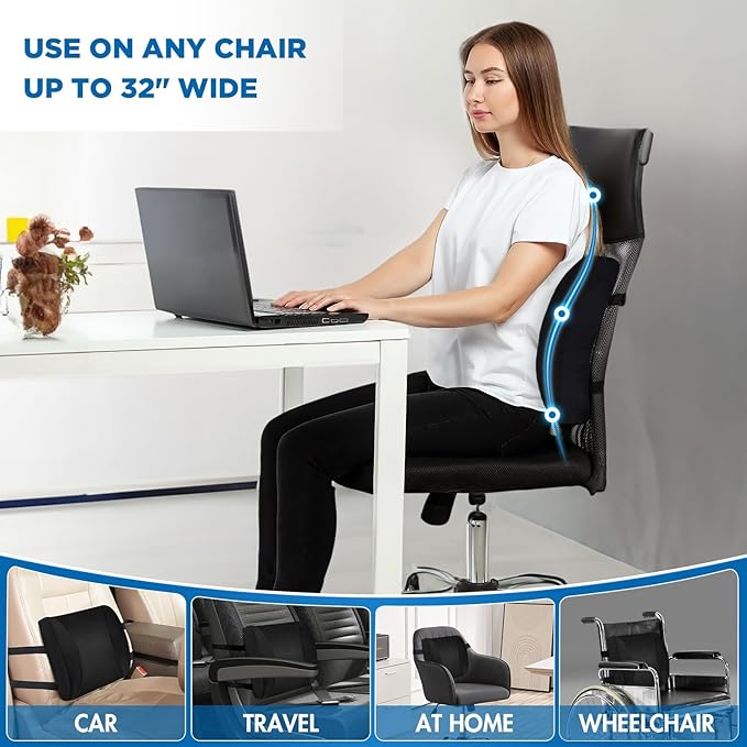 Niceeday Lumbar Support Pillow for Office Chair Car, Gaming Chair Lower Back - Image 2