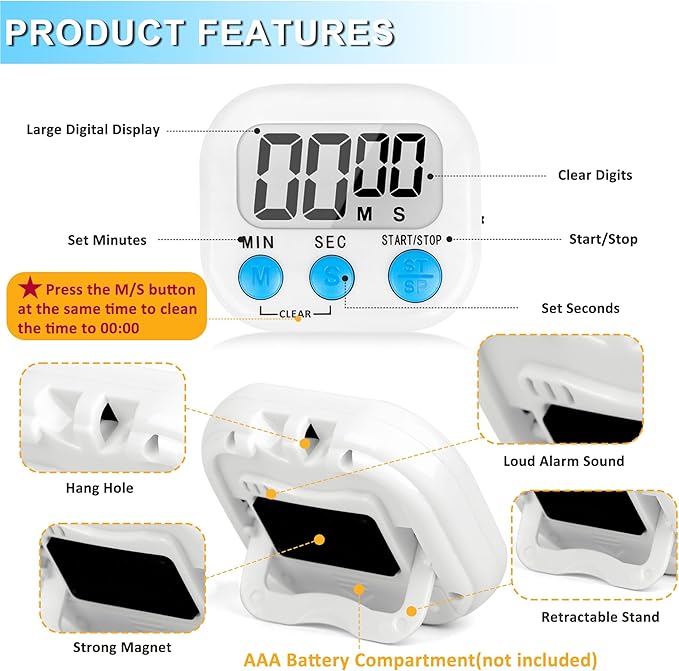 ZILLEEN Classroom Timer for Kids Teachers 4 Pack Digital Timers - Image 8