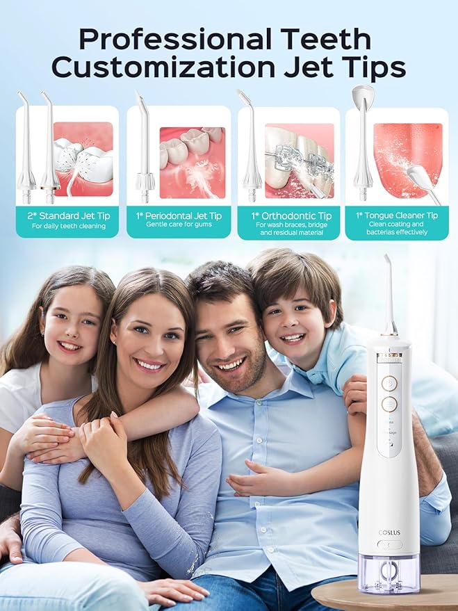 COSLUS Portable Water Flosser for Teeth: 10 Pressure Settings Professional - Image 8