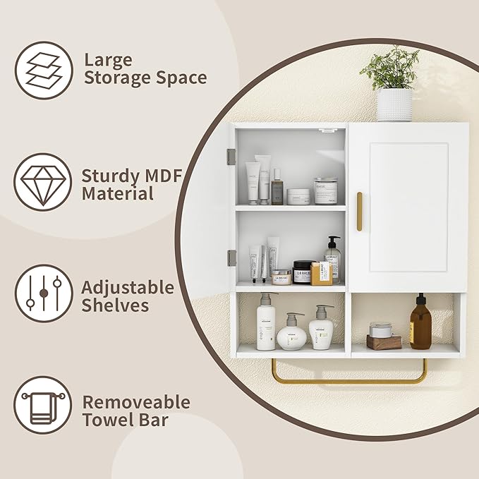 Wall Mounted Bathroom Storage Cabinet Medicine Cabinet - Image 6