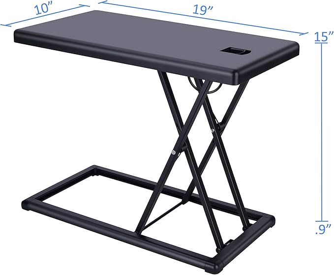 Rocelco 19" Portable Laptop Riser, Height Adjustable Travel Standing Desk - Image 2