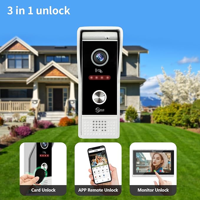 Video Doorbell Intercom System, 7 Inches Touch Screen Video Doorbell Door Phone - Image 2
