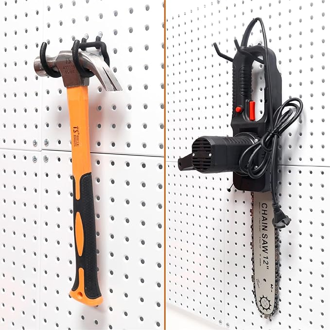 HUHOLE Pegboard Drill Holder, Peg Board Tool Utility Hooks, 24 Pack Heavy Duty - Image 6