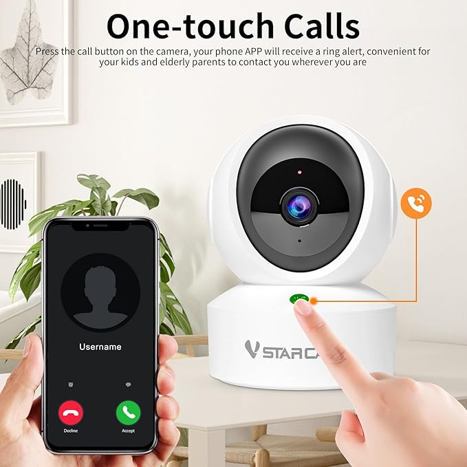 VSTARCAM 2K QHD Security Camera Indoor, Room Camera Baby Monitor 360° - Image 2