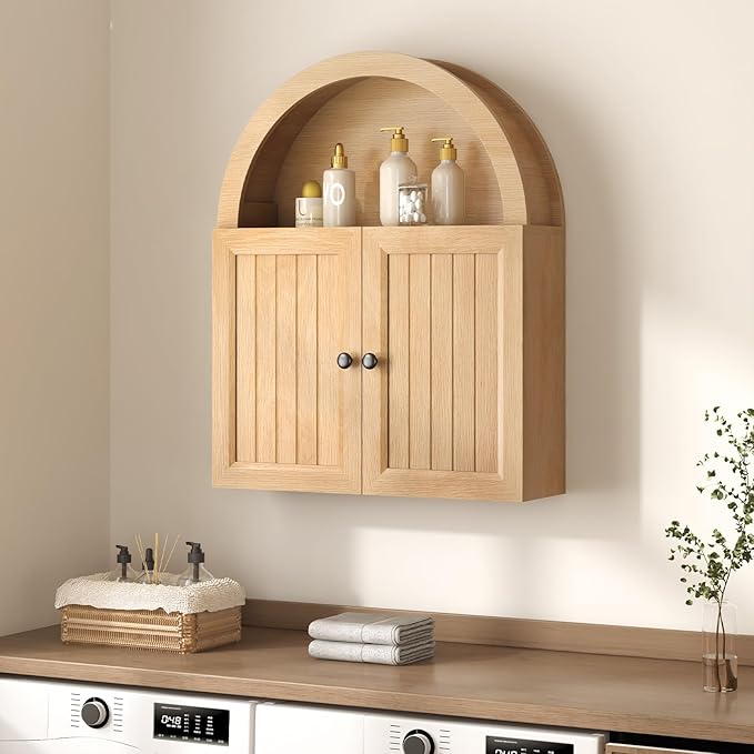 Arched Bathroom Wall Cabinet, 23.6 x 30.3'' Over The Toilet Cabinet by UPOSOJAWishesYouaNiceDay