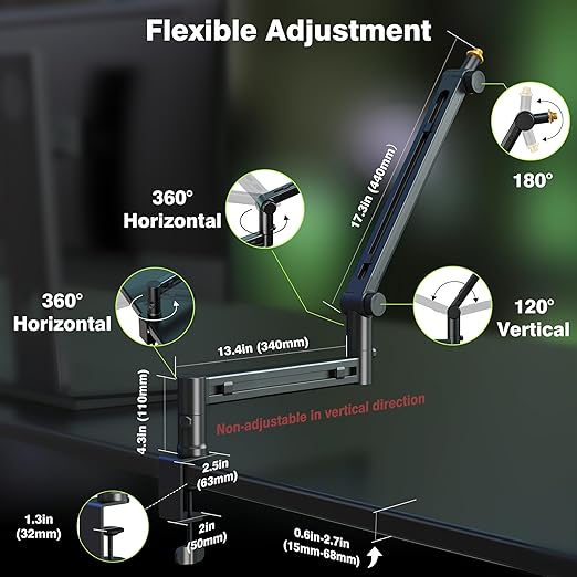 AA AUDIO ACCESSORY Low Profile Mic Boom Arm - Image 6