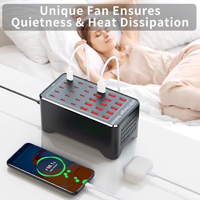 150W USB Charging Station, 30-Port USB C Charger Block, Smartphones - Image 6