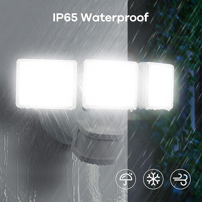 OREiN 42W 6500LM Motion Sensor Outdoor Flood Light, Hardwired LED Security Light - Image 8