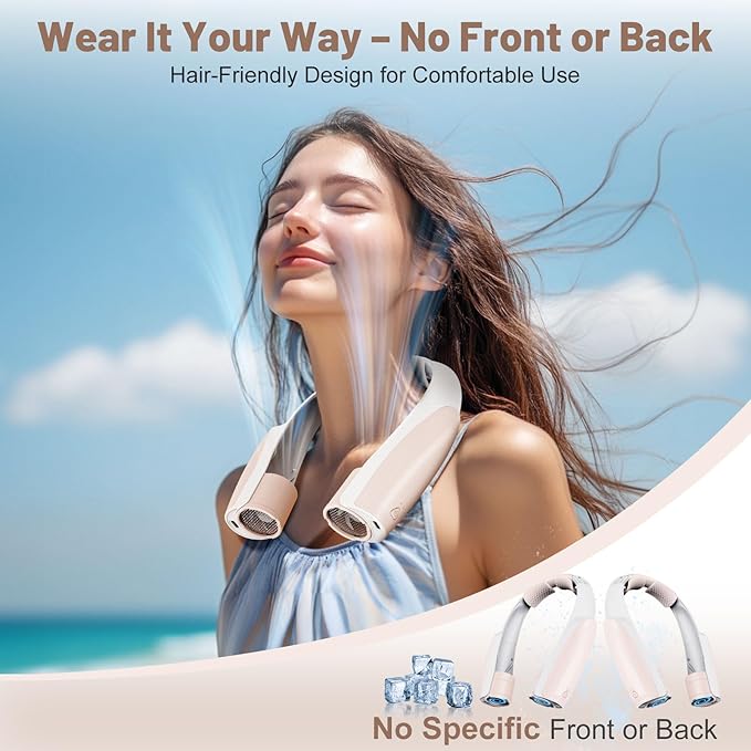 AI Portable Neck Fan with 6 Powerful Speeds, 8000mAh Battery Operated USB-C - Image 5