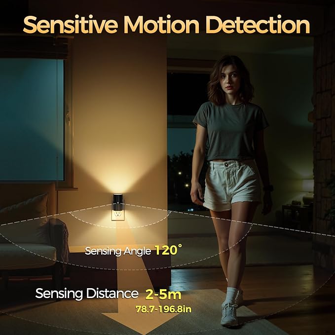 Briignite Motion Sensor Night Light, Motion Activated Plug in Night Lights - Image 3