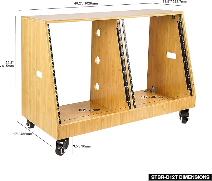 Sound Town DIY 2 x 12U Slanted Studio Rack - Image 5