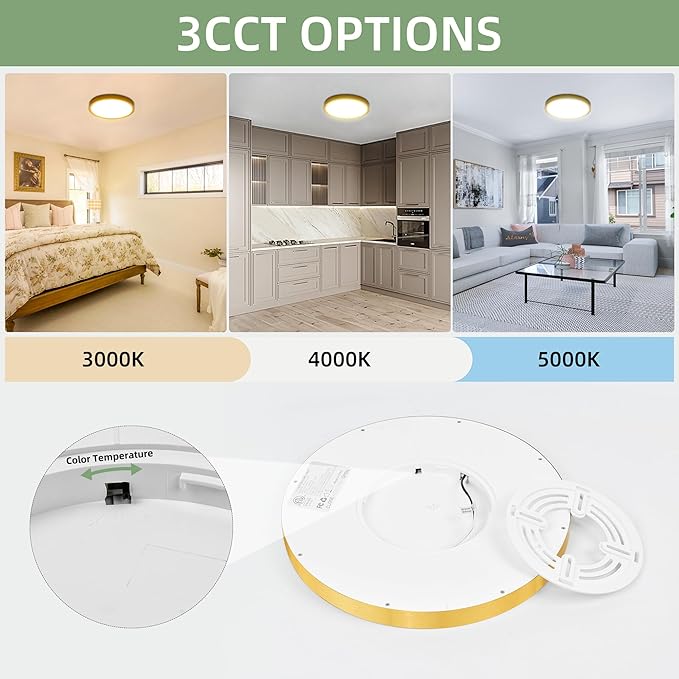 hykolity 12 Inch Selectable CCT LED Round Flat Panel Light, 24W - Image 6