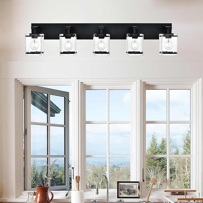 WINSHEN 5-Light Modern Vanity Lighting, E26 Bulb Base - Image 4