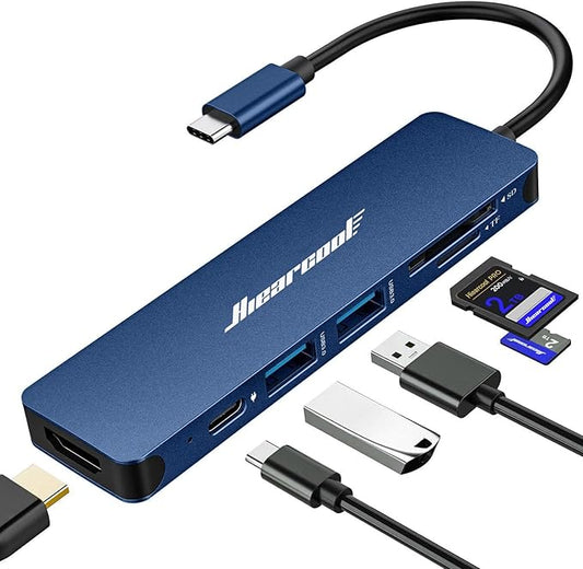 Hiearcool USB C Hub for MacBook Air/Pro, 7-in-1 USBC Adapter Multiport by Hiearcool