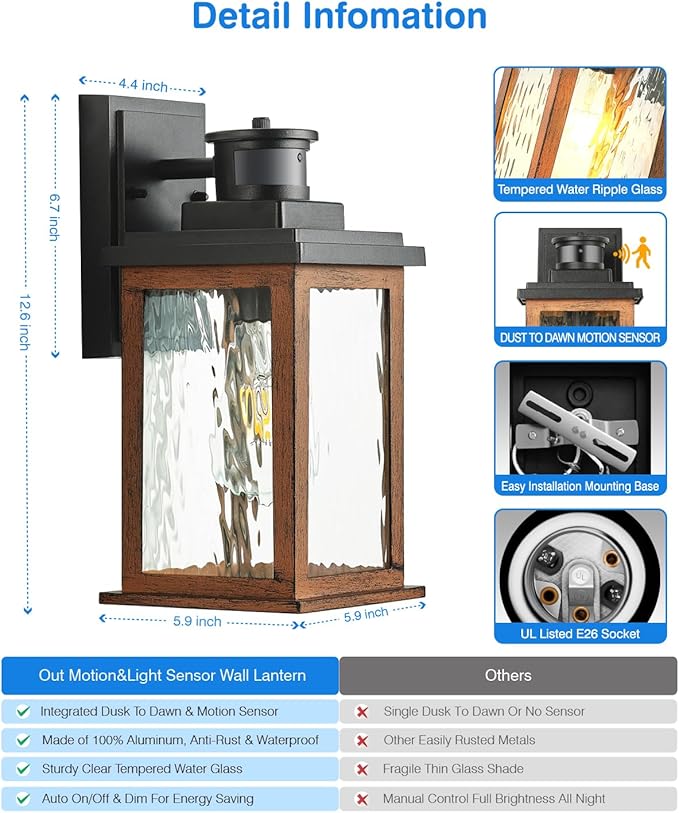 VIANIS Motion Sensor Outdoor Lights, Dusk to Dawn Outdoor Lighting - Image 6