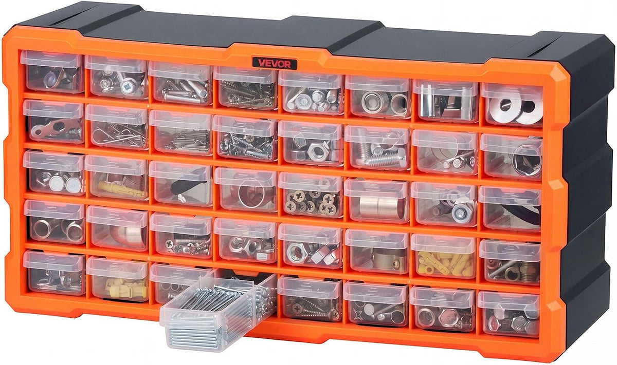 vevor 40-drawer storage organizer, plastic, drawer storage cabinet, main product view