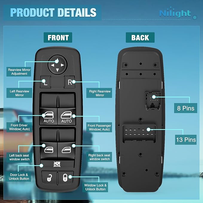 Nilight Power Master Window Switch Compatible - Image 3