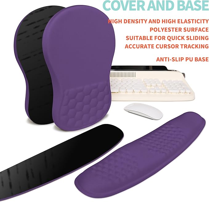 KUOSGM 2-in-1 Ergonomic Set, Wave Rise Keyboard Wrist Rest and Massage Bulge - Image 6