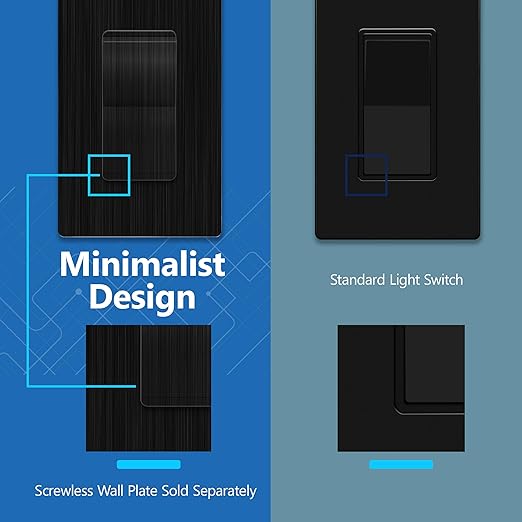 LIDER Brushed Black Minimalist Design Decorator Switch - Image 4