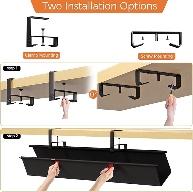 Under Desk Cable Management Tray - Image 7