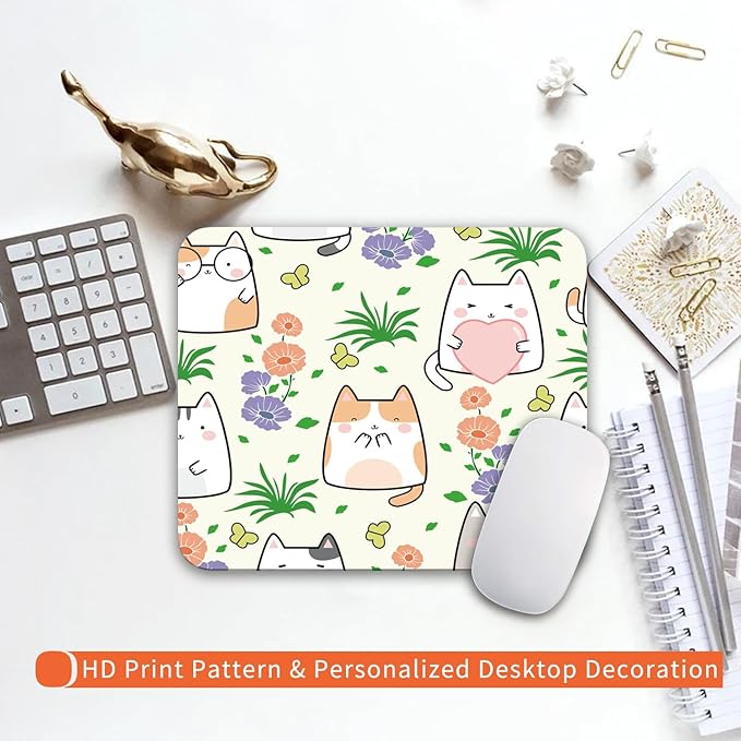 Armanza Square Mouse Pad Cute Cat, Personalized Premium-Textured Custom Mouse - Image 6