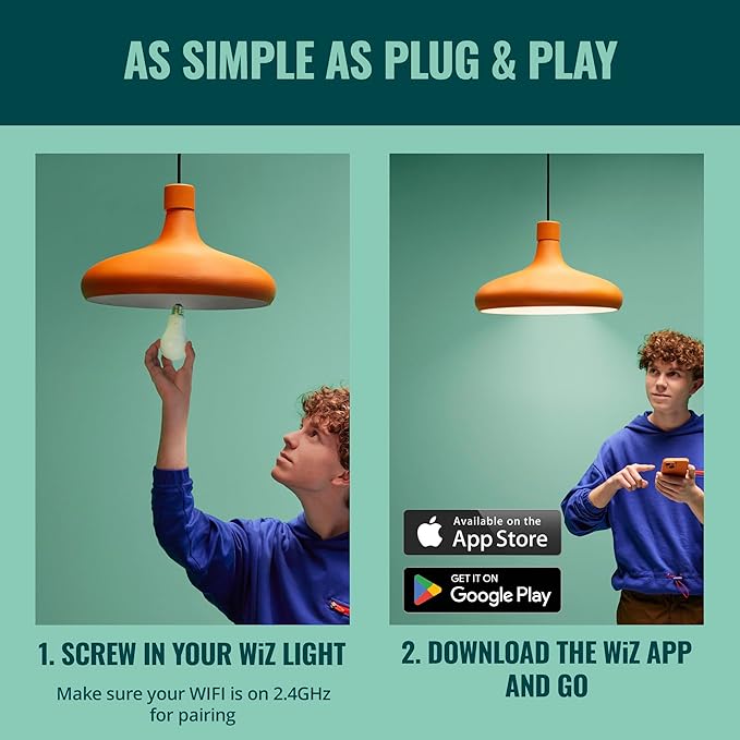 WiZ Color G25 Color Filament LED Smart Bulb - Image 4