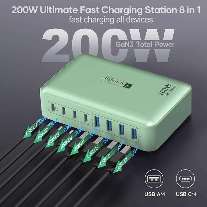 8-Port Multiple Charger Station 200W - Image 2
