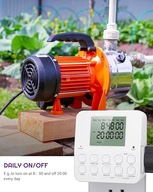 NEARPOW Digital Timer Outlet, Infinite Interval Repeat Cycle Timer Plug - Image 4