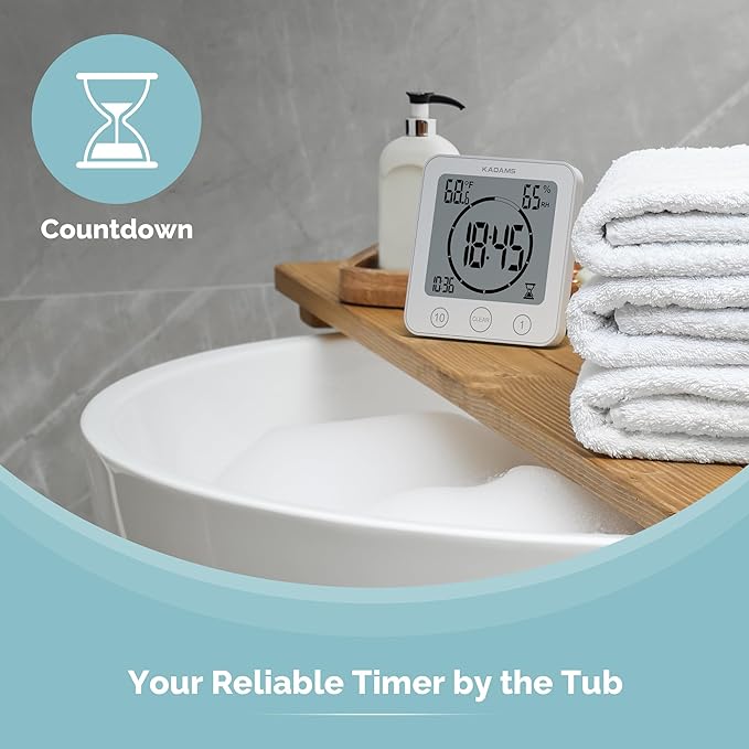 KADAMS Shower Clock Waterproof Bathroom Timer – Digital Wall Clock - Image 3