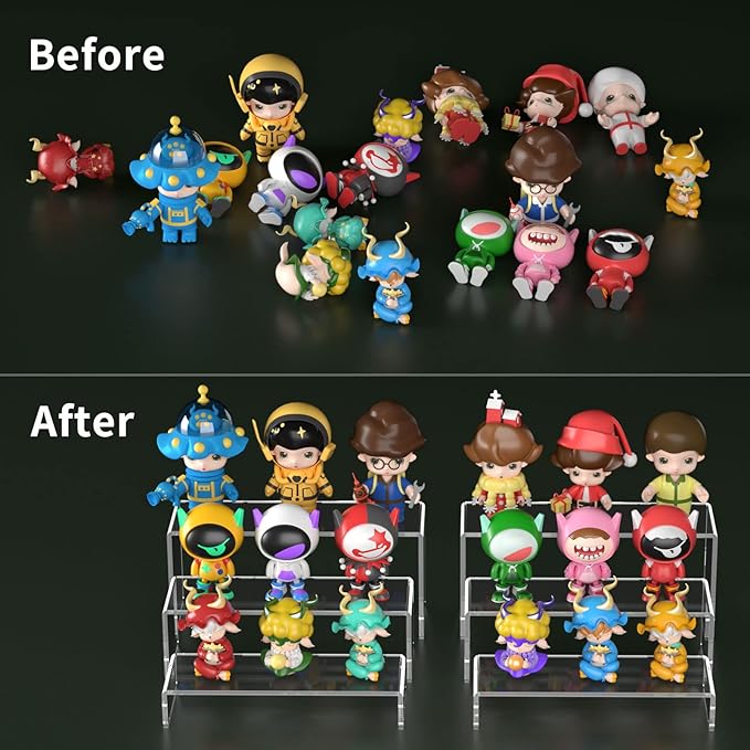HIIMIEI Acrylic Display Risers, Thickened 5mm Clear Rectangular Risers - Image 7