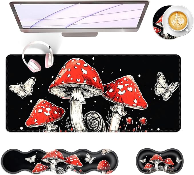 BFUKVOU Large Keyboard Mouse Pad Set, Extended Mouse Pad+Keyboard Wrist Rest by Unknown