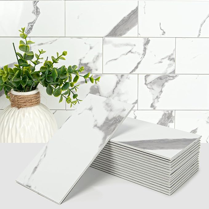 Art3d 102-Piece Faux Stone Peel and Stick Backsplash Tile, Waterproof Thick PVC by Art3d