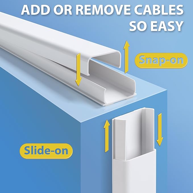 ZhiYo Cord Covers for Wires on Wall 32in, Wire Covers for Cords, X-Large TV - Image 7