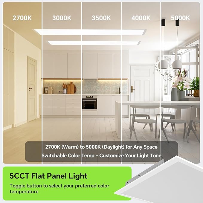 SLAclite 6 Pack 2x4 LED Flat Panel Light 50/40/35/30/25W 6500lm Adjustable - Image 3