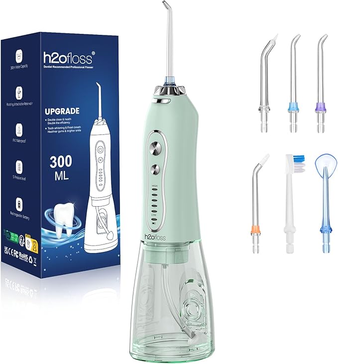 H2ofloss Water Dental Flosser Teeth Pick: Portable Cordless Oral Irrigator by SpecializinginOralCareforover10Years