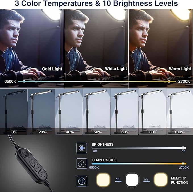 Zoom Lighting for Computer, Adjustable Desk Lighting for Video Calls, 30 Light - Image 5