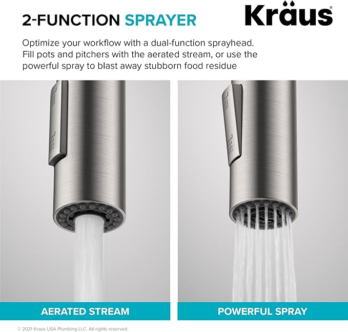 KRAUS Oletto Single Handle Pull Down Kitchen Faucet - Image 7