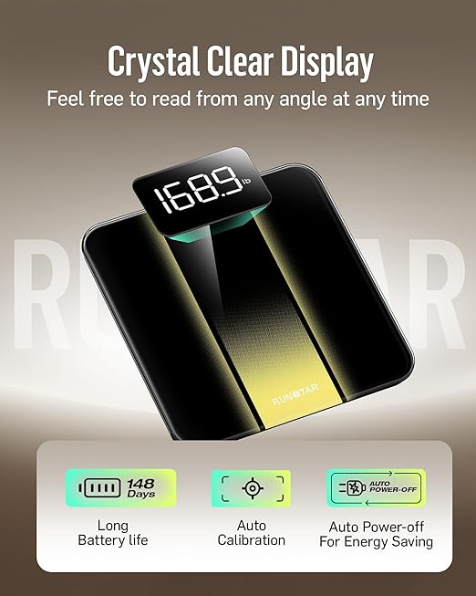 RunStar Digital Bathroom Scale for Body Weight, - Image 4