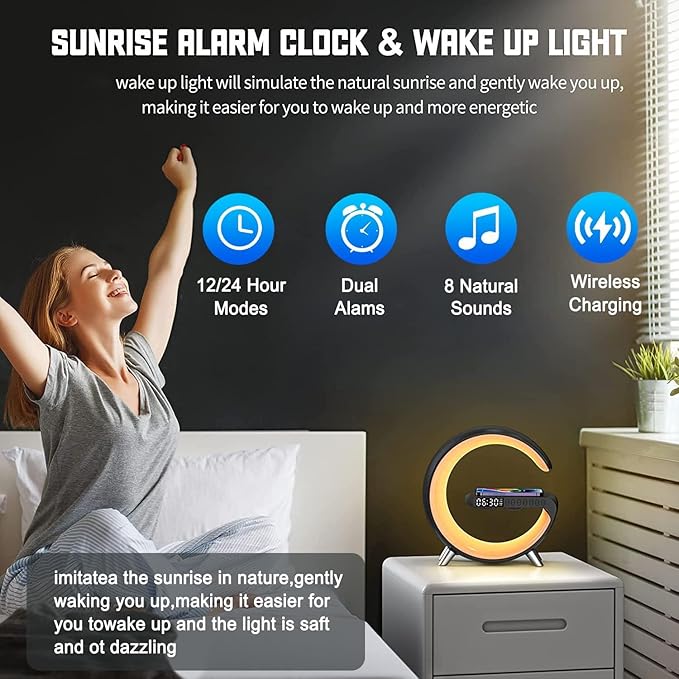 Smart LED Table Lamp, 5-in-1 Night Light Fast Wireless Charging Station - Image 4