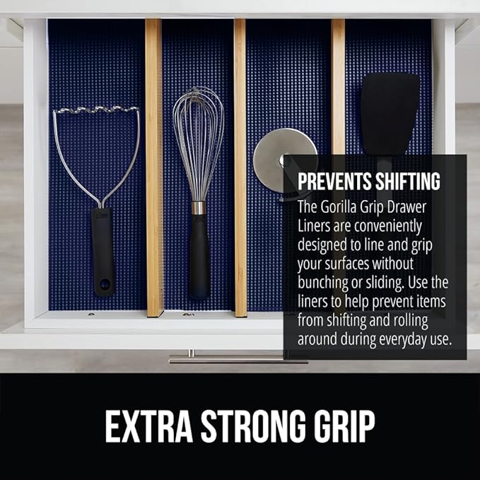 GORILLA GRIP powerGRIP Drawer Shelf and Cabinet Liner, Thick Strong Hold - Image 3