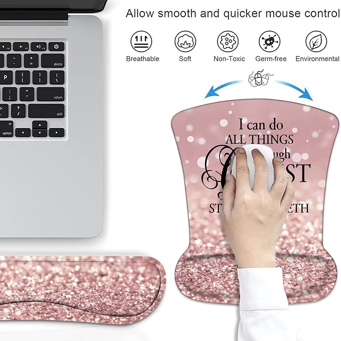 Ergonomic Mouse Pad Wrist Support and Keyboard Wrist Rest Set - Image 2