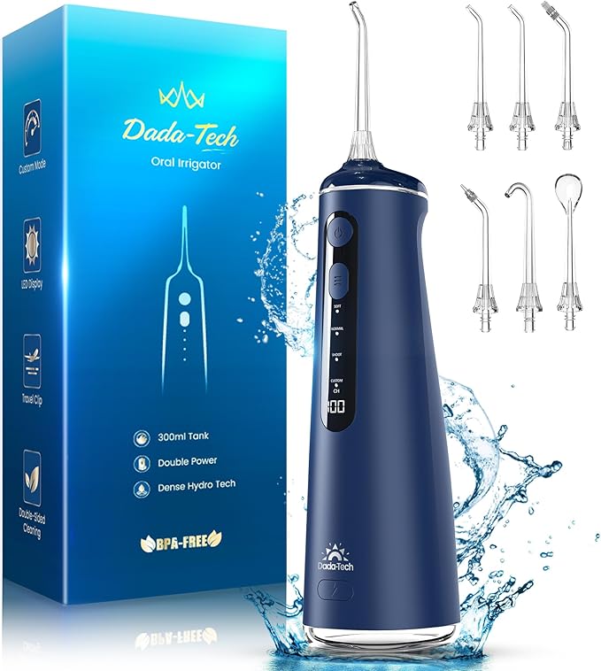 Water Flosser for Teeth, Cordless Oral Irrigator Portable Dental Cleaner Picks by Dada-Tech