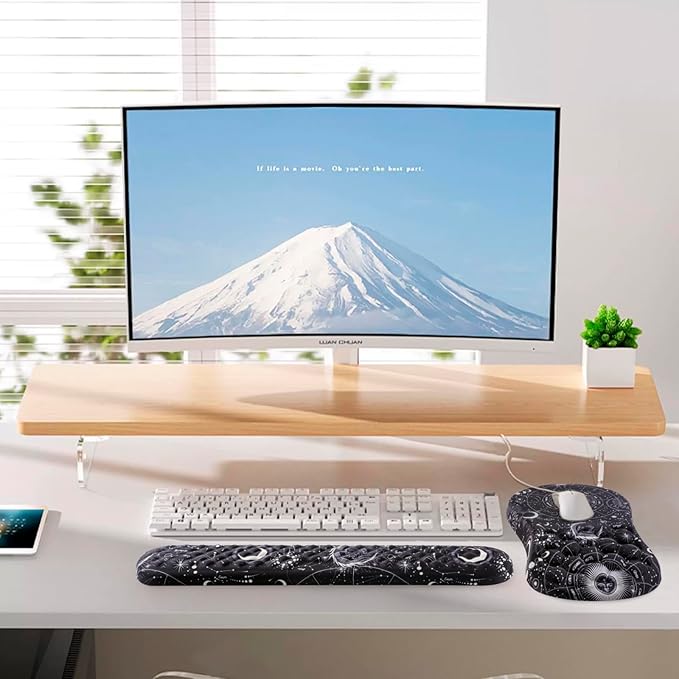 Laokiiy Mouse Pad Wrist Support, 2 in1 Keyboard Wrist Rest+ Ergonomic Mouse Pad - Image 6