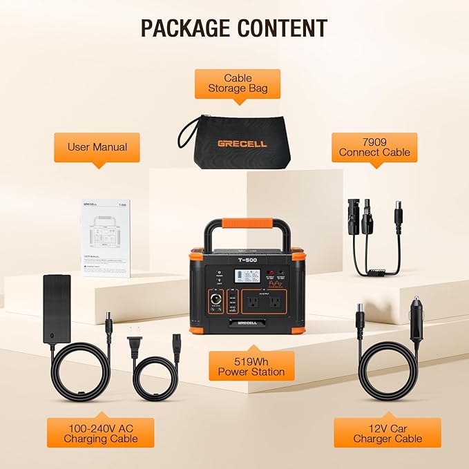 Portable Power Station 500W, 519Wh Outdoor Solar Generator Backup Battery Pack - Image 9
