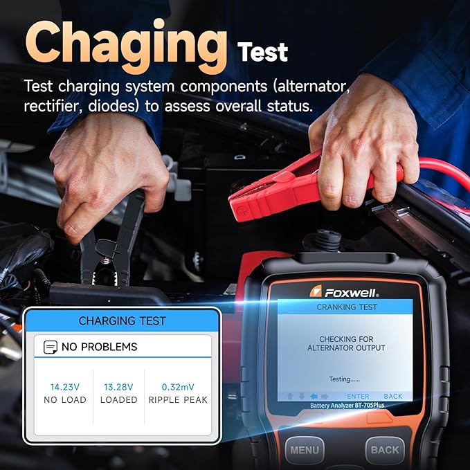 Car Battery Tester 24V 12V Load Tester, FOXWELL BT705 Plus 100-2000CCA - Image 4