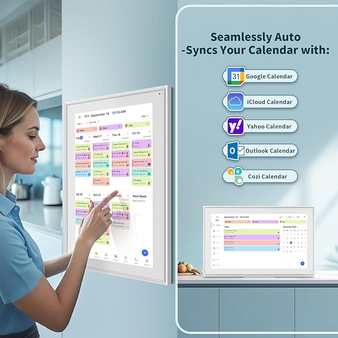 Canupdog Digital Calendar, 21.5 Inch Electronic Calendar Chore Chart & Wall - Image 5